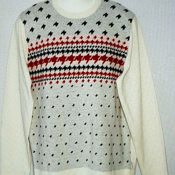 Ben Sherman Fair Isle Knit Sweater Lambswool Blend Men's Size Slim XL - Picture 2 of 2